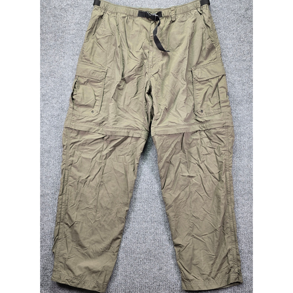 Rei Co-op Sahara Pants Mens XL Olive Convertible Hiking Nylon Belted Gorpcore